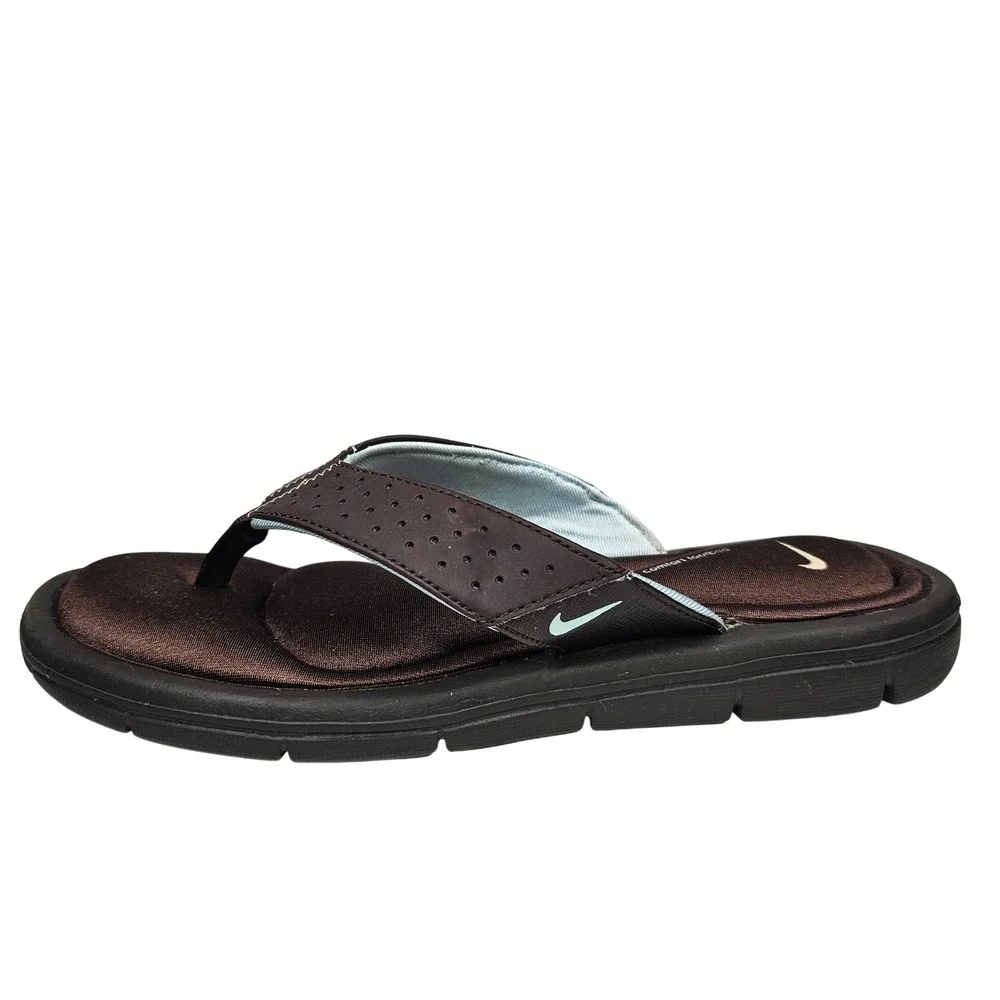 Nike Comfort Footbed Womens 8 Brown Flip Flop Thong Athletic Sandal 364925-241